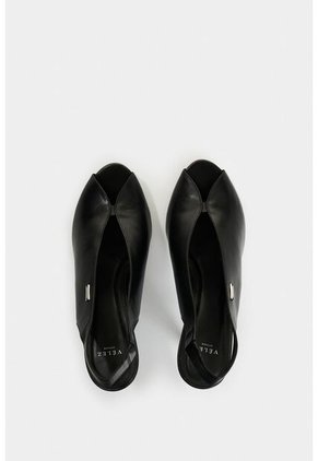 Sandalia Tacón En Cuero Para Mujer Aqua Sandalia Tacón En Cuero Para Mujer Aqua Negro 34 VÉLEZ