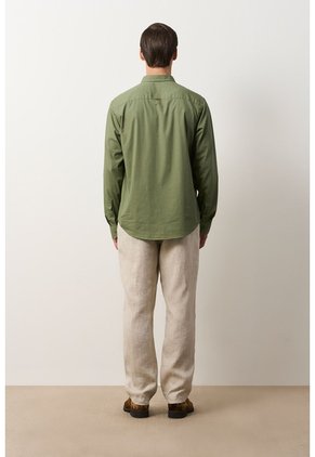 Camisa En Popelina Para Hombre Semifitted Camisa En Popelina Para Hombre Semifitted Verde Oliva S VÉLEZ