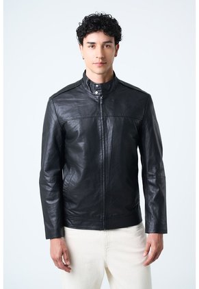 Chaqueta Bosa De Cuero Para Hombre Fit Semi Holgado Chaqueta Bosa De Cuero Para Hombre Fit Semi Holgado Negro XXL VÉLEZ