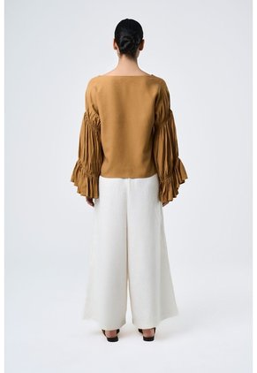 Pantalón Palazzo Lyra Para Mujer Tiro Alto Pantalón Palazzo Lyra Para Mujer Tiro Alto Crema 12 VÉLEZ