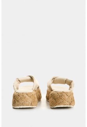 Sandalia Plataforma De Cuero Y Yute Para Mujer Ivory Sandalia Plataforma De Cuero Y Yute Para Mujer Ivory Blanco 34 VÉLEZ