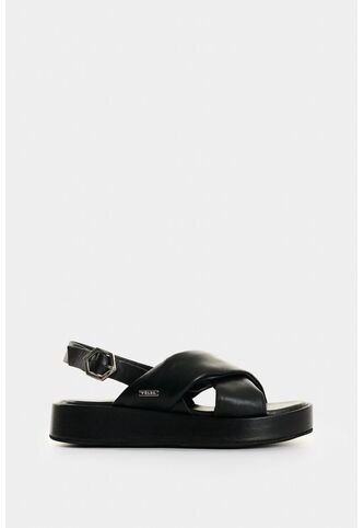 Sandalia Plataforma De Cuero Para Mujer Caltha Sandalia Plataforma De Cuero Para Mujer Caltha Negro 37 VÉLEZ Vélez
