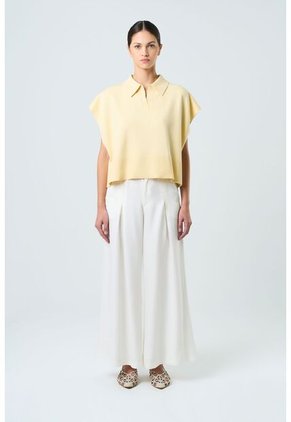 Pantalón Palazzo Caltha Para Mujer Fit Holgado Pantalón Palazzo Caltha Para Mujer Fit Holgado Crema 12 VÉLEZ