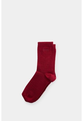 Calcetines Media Pierna Acanalado Para Hombre Calcetines Media Pierna Acanalado Para Hombre Rojo XS VÉLEZ