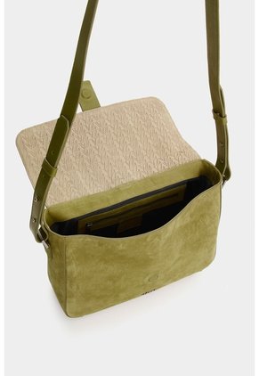 Bolso Messenger En Cuero Para Hombre Bolso Messenger En Cuero Para Hombre Verde Oliva VÉLEZ