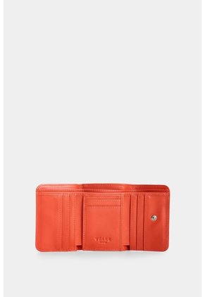 Billetera Pequeña En Cuero Para Mujer Billetera Pequeña En Cuero Para Mujer Naranja VÉLEZ