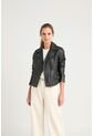 Chaqueta Biker De Cuero Para Mujer Charreteras Negro Chaqueta Biker De Cuero Para Mujer Charreteras Negro S VÉLEZ de Vélez