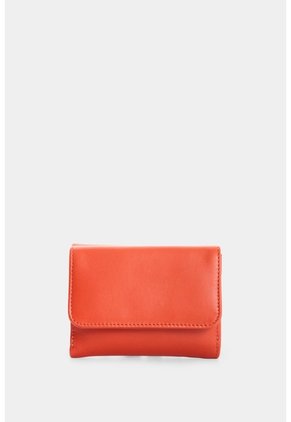 Billetera Pequeña En Cuero Para Mujer Billetera Pequeña En Cuero Para Mujer Naranja VÉLEZ