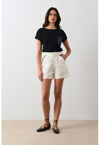 Short Tiro Alto Para Mujer Gael Short Tiro Alto Para Mujer Gael Crema 12 VÉLEZ Vélez