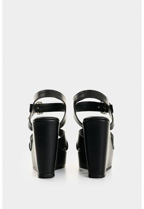 Sandalia Plataforma De Cuero Para Mujer Luzia Sandalia Plataforma De Cuero Para Mujer Luzia Negro 37 VÉLEZ