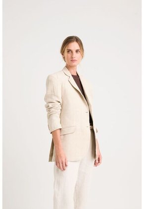 Blazer Aurora En Lino Para Mujer Fit Holgado Blazer Aurora En Lino Para Mujer Fit Holgado Arena XL VÉLEZ