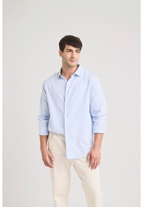 Camisa Oxford Manga Larga Calagua Para Hombre Semifitted Camisa Oxford Manga Larga Calagua Para Hombre Semifitted Azul Claro XXL VÉLEZ