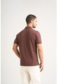 Polo Para Hombre Semi Fit Detalle Jacquard Polo Para Hombre Semi Fit Detalle Jacquard Cafe XS VÉLEZ de Vélez