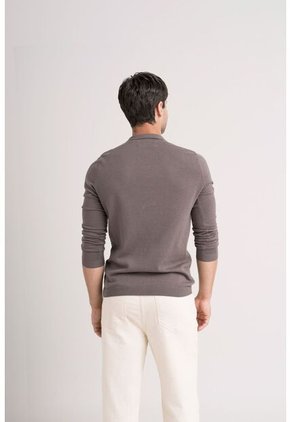 Polo Manga Larga Pyxis Tejida Para Hombre Polo Manga Larga Pyxis Tejida Para Hombre Gris Pistola S VÉLEZ