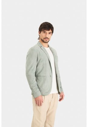 Blazer Niger De Gamuza Para Hombre Fit Semi Ajustado Blazer Niger De Gamuza Para Hombre Fit Semi Ajustado Agua Marina M VÉLEZ