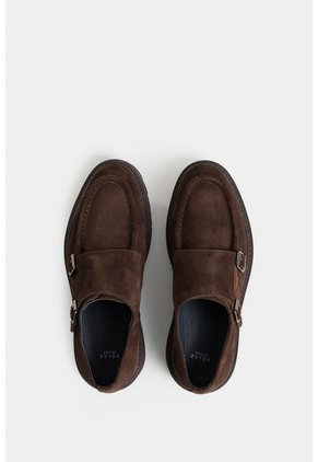 Mocasines Loira 2 De Cuero Gamuzado Para Hombre Silueta Monkstrap Mocasines Loira 2 De Cuero Gamuzado Para Hombre Silueta Monkstrap Cafe 39 VÉLEZ