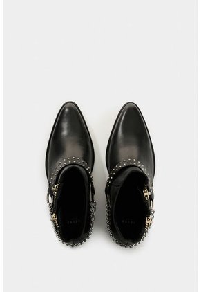 Botines Silueta Texana De Cuero Para Mujer Saturno Botines Silueta Texana De Cuero Para Mujer Saturno Negro 36 VÉLEZ