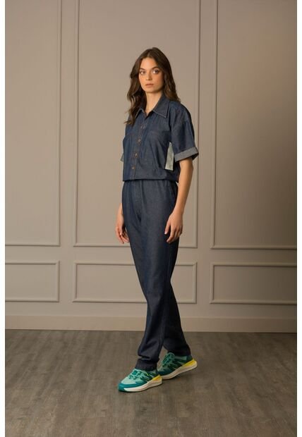 Enterizo Ungendered Denim Por Cuero Para Mujer Manga Corta Enterizo Ungendered Denim Por Cuero Para Mujer Manga Corta Azul 06 Vélez