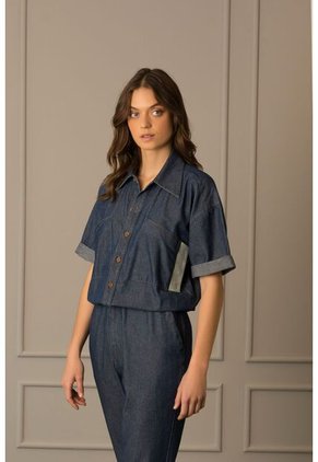 Enterizo Ungendered Denim Por Cuero Para Mujer Manga Corta Enterizo Ungendered Denim Por Cuero Para Mujer Manga Corta Azul 06 Vélez