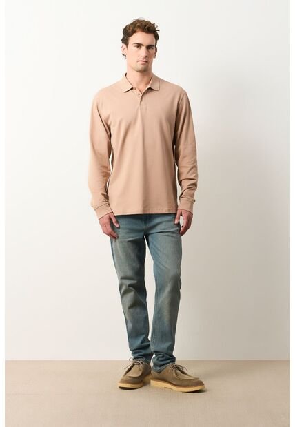 Polo Manga Larga En Algodón Para Hombre Nápoles Polo Manga Larga En Algodón Para Hombre Nápoles Arena XL VÉLEZ