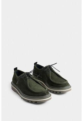 Zapatos Cordón Nova De Cuero Para Hombre Textura Gamuzada Zapatos Cordón Nova De Cuero Para Hombre Textura Gamuzada Verde 41 Vélez