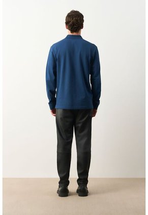 Polo Manga Larga En Algodón Para Hombre Nápoles Polo Manga Larga En Algodón Para Hombre Nápoles Azul Oscuro M VÉLEZ