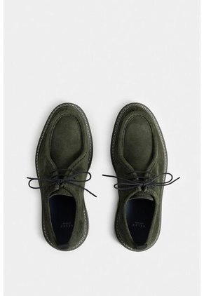 Zapatos Cordón Nova De Cuero Para Hombre Textura Gamuzada Zapatos Cordón Nova De Cuero Para Hombre Textura Gamuzada Verde 41 Vélez