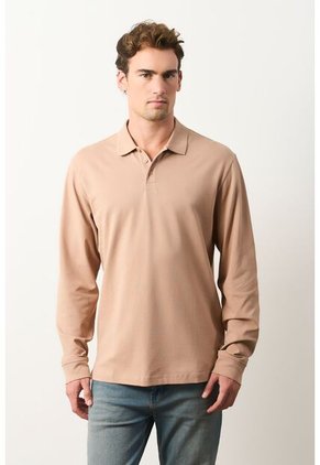 Polo Manga Larga En Algodón Para Hombre Nápoles Polo Manga Larga En Algodón Para Hombre Nápoles Arena XL VÉLEZ