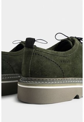 Zapatos Cordón Nova De Cuero Para Hombre Textura Gamuzada Zapatos Cordón Nova De Cuero Para Hombre Textura Gamuzada Verde 41 Vélez