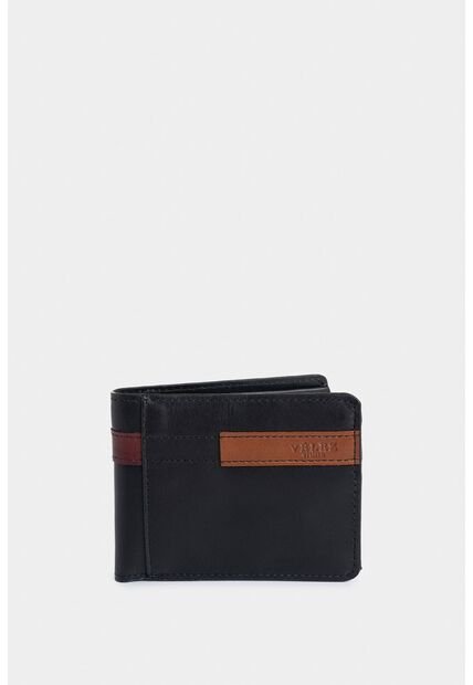 Billetera De Cuero Leather Contrastes Negro Billetera De Cuero Leather Contrastes Negro Vélez