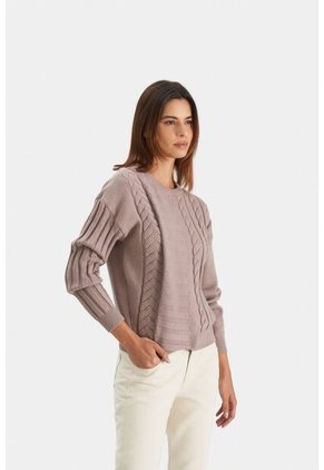 Sweater Uyuni Cerrado Para Mujer Tejido Rectilíneo Sweater Uyuni Cerrado Para Mujer Tejido Rectilíneo Tabaco M Vélez