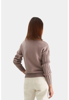 Sweater Uyuni Cerrado Para Mujer Tejido Rectilíneo Sweater Uyuni Cerrado Para Mujer Tejido Rectilíneo Tabaco M Vélez