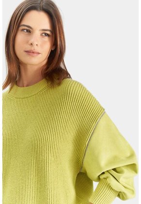Sweater Sahara En Tejido Rectilíneo Para Mujer Fit Oversized Sweater Sahara En Tejido Rectilíneo Para Mujer Fit Oversized Verde Limon XL Vélez