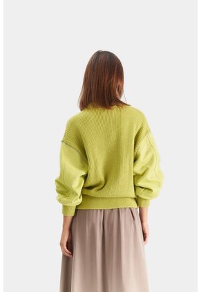 Sweater Sahara En Tejido Rectilíneo Para Mujer Fit Oversized Sweater Sahara En Tejido Rectilíneo Para Mujer Fit Oversized Verde Limon XL Vélez