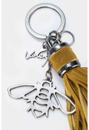 Llavero Ciruela De Cuero De Mujer Dije Abeja