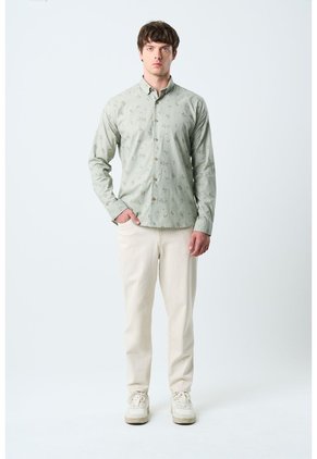 Camisa Manga Larga Semi Fitted Para Hombre Asiri Camisa Manga Larga Semi Fitted Para Hombre Asiri Agua Marina XXL VÉLEZ