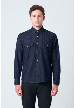 Camisa Manga Larga Brescia Para Hombre Semi Fitted Camisa Manga Larga Brescia Para Hombre Semi Fitted Azul Oscuro XXL VÉLEZ