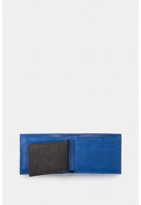 Billetera Vento De Cuero Liso Para Hombre Aplique Metálico Azul Oscuro Billetera Vento De Cuero Liso Para Hombre Aplique Metálico Azul Oscuro Vélez