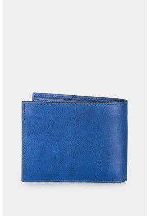 Billetera Vento De Cuero Liso Para Hombre Aplique Metálico Azul Oscuro Billetera Vento De Cuero Liso Para Hombre Aplique Metálico Azul Oscuro Vélez