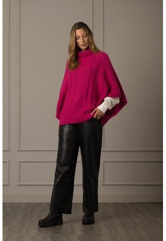 Poncho Tejido Dubai Para Mujer Cuello Tortuga Poncho Tejido Dubai Para Mujer Cuello Tortuga Fucsia M Vélez Vélez