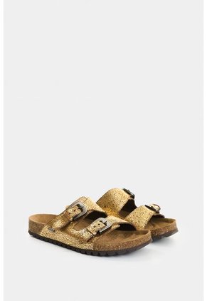 Sandalia Plana En Cuero Folia Para Mujer Misti Sandalia Plana En Cuero Folia Para Mujer Misti Dorado 35 VÉLEZ