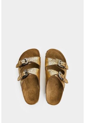 Sandalia Plana En Cuero Folia Para Mujer Misti Sandalia Plana En Cuero Folia Para Mujer Misti Dorado 35 VÉLEZ