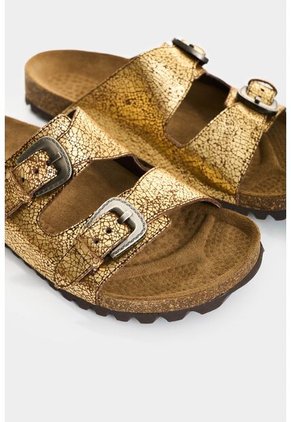 Sandalia Plana En Cuero Folia Para Mujer Misti Sandalia Plana En Cuero Folia Para Mujer Misti Dorado 35 VÉLEZ