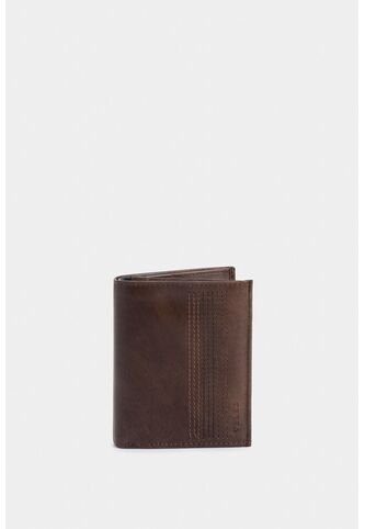 Billetera De Cuero Creta Vertical Cafe Billetera De Cuero Creta Vertical Cafe VÉLEZ Vélez