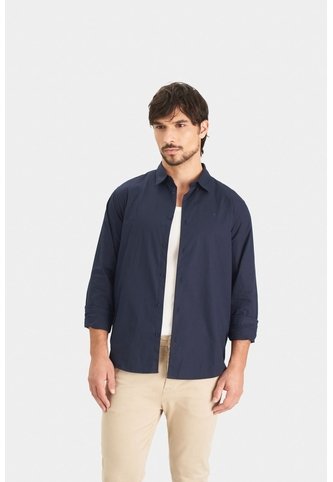 Camisa En Popelina Para Hombre Semifitted Camisa En Popelina Para Hombre Semifitted Azul Oscuro S VÉLEZ Vélez