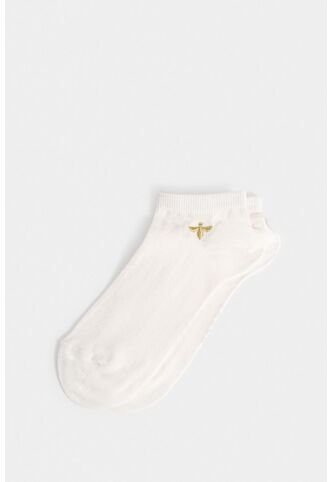 Calcetines Kalahari Para Mujer Tobillero Bordado De Abeja Calcetines Kalahari Para Mujer Tobillero Bordado De Abeja Crema XS VÉLEZ Vélez