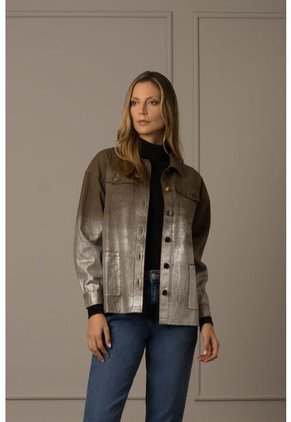 Chaqueta Parca Hanoi En Tela Para Mujer Con Metalizada Chaqueta Parca Hanoi En Tela Para Mujer Con Metalizada Verde XL Vélez