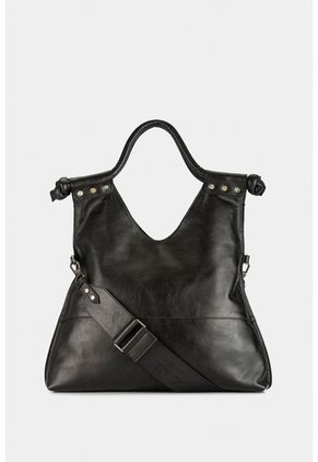 Shopping Amatista De Cuero Para Mujer Detalle De Taches Metálicos