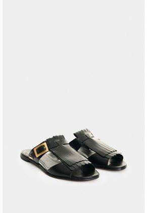 Sandalia Plana En Cuero Para Mujer Maras Sandalia Plana En Cuero Para Mujer Maras Negro 39 VÉLEZ