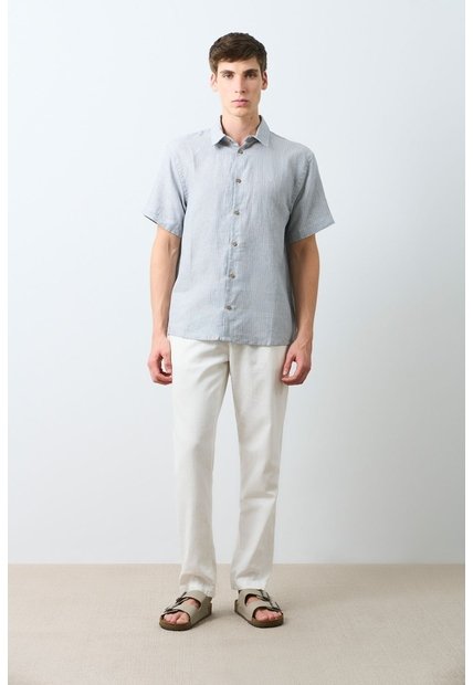 Camisa Manga Corta Rayas Para Hombre Nara Camisa Manga Corta Rayas Para Hombre Nara Azul XL VÉLEZ